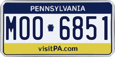 PA license plate MOO6851