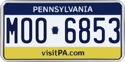 PA license plate MOO6853