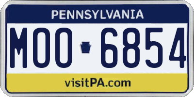 PA license plate MOO6854