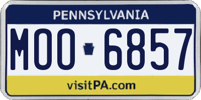PA license plate MOO6857
