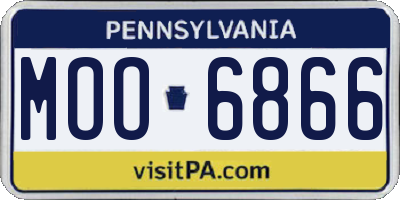 PA license plate MOO6866