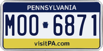 PA license plate MOO6871