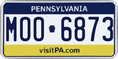 PA license plate MOO6873
