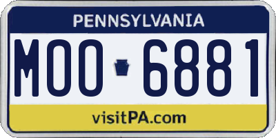 PA license plate MOO6881