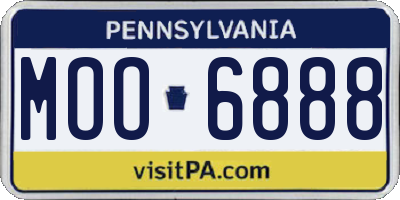 PA license plate MOO6888