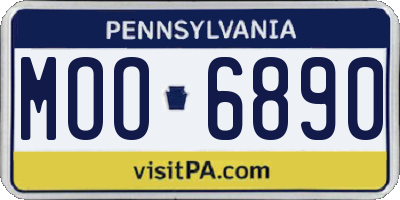 PA license plate MOO6890