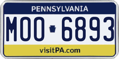 PA license plate MOO6893