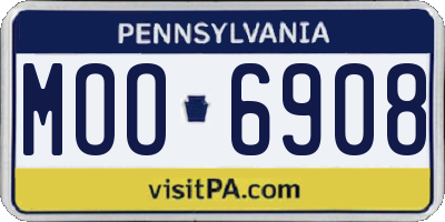 PA license plate MOO6908