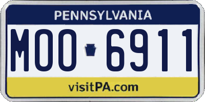 PA license plate MOO6911