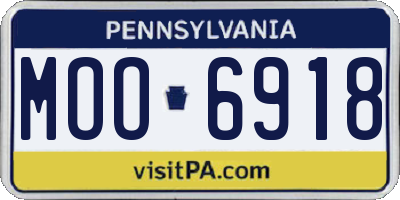 PA license plate MOO6918