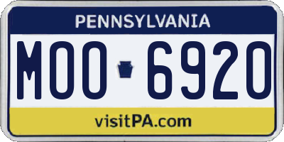 PA license plate MOO6920