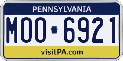PA license plate MOO6921
