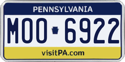 PA license plate MOO6922