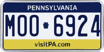 PA license plate MOO6924