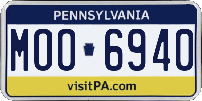 PA license plate MOO6940