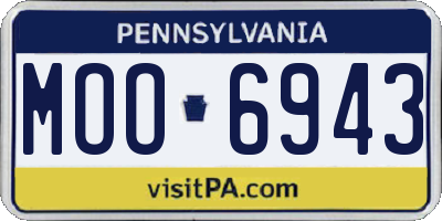 PA license plate MOO6943