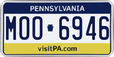 PA license plate MOO6946
