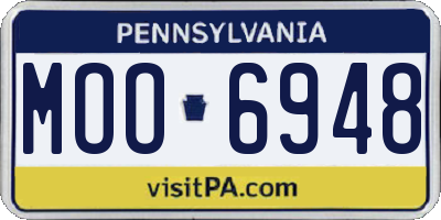 PA license plate MOO6948
