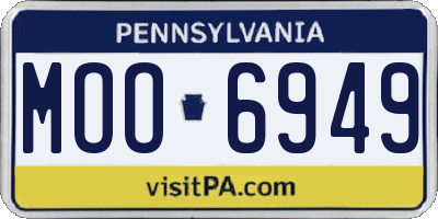 PA license plate MOO6949