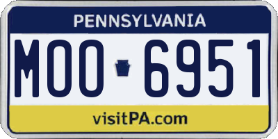 PA license plate MOO6951