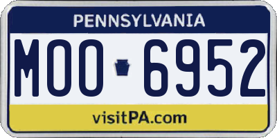 PA license plate MOO6952