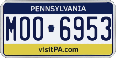 PA license plate MOO6953