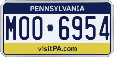 PA license plate MOO6954