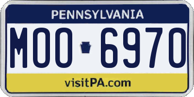 PA license plate MOO6970