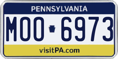 PA license plate MOO6973