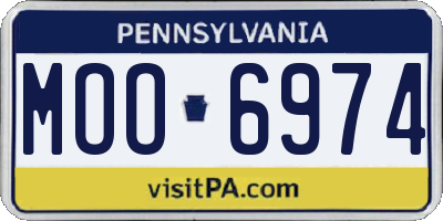 PA license plate MOO6974