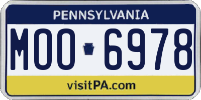 PA license plate MOO6978