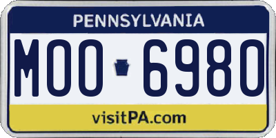 PA license plate MOO6980
