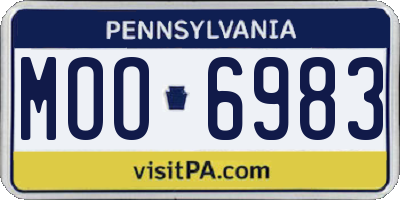 PA license plate MOO6983