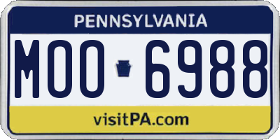 PA license plate MOO6988