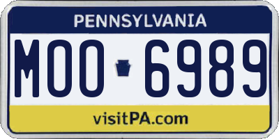 PA license plate MOO6989