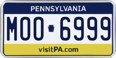 PA license plate MOO6999