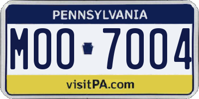 PA license plate MOO7004