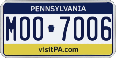 PA license plate MOO7006