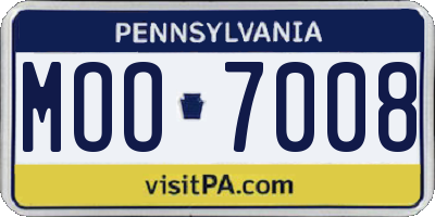PA license plate MOO7008