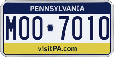 PA license plate MOO7010