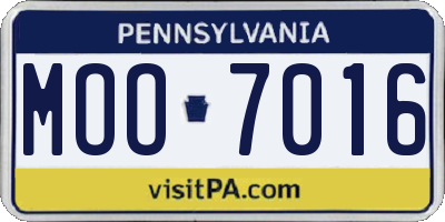 PA license plate MOO7016