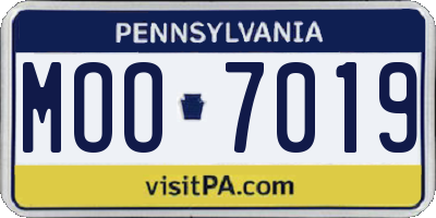 PA license plate MOO7019