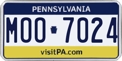 PA license plate MOO7024