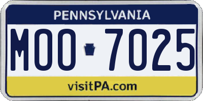 PA license plate MOO7025