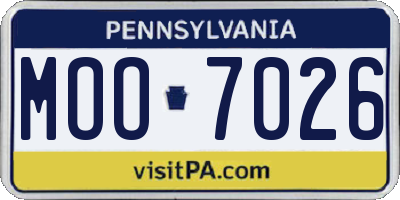 PA license plate MOO7026