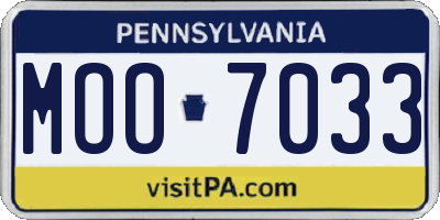 PA license plate MOO7033