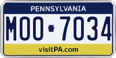 PA license plate MOO7034
