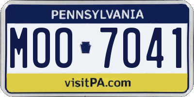 PA license plate MOO7041