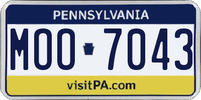 PA license plate MOO7043