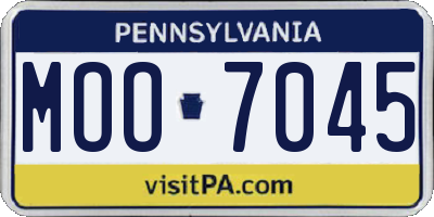 PA license plate MOO7045